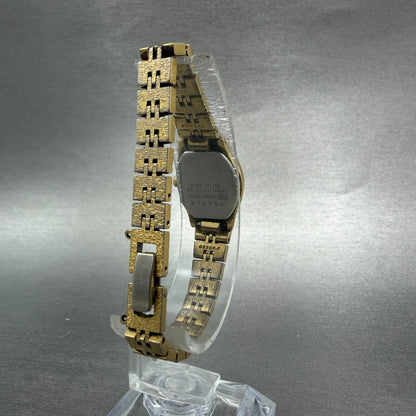 Seiko Watch Women 17mm Champagne Dial Gold Tone Rectangle 2Y00-5659 New Battery7