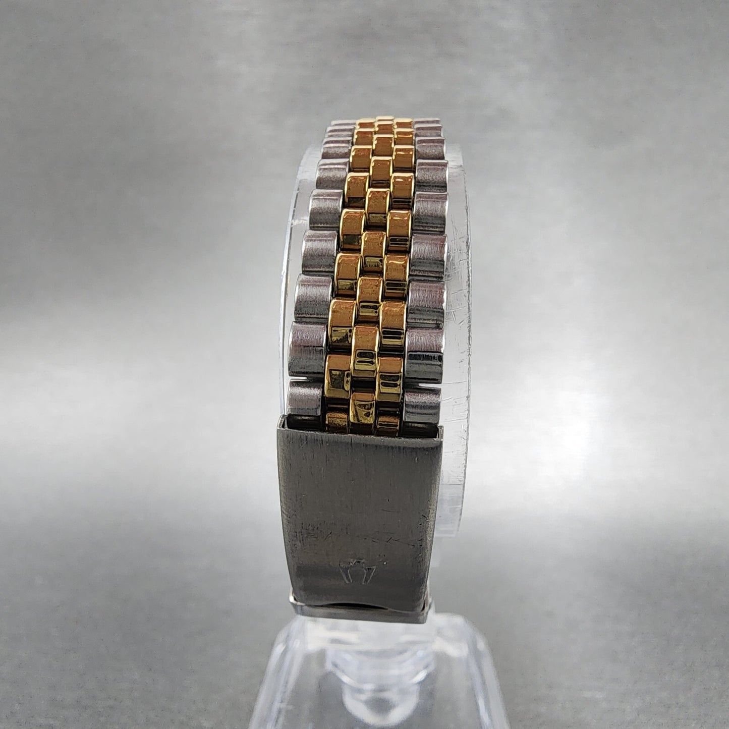 Bulova Marine Star Watch Women 24mm Gold Dial Two Tone Date Round New Battery8