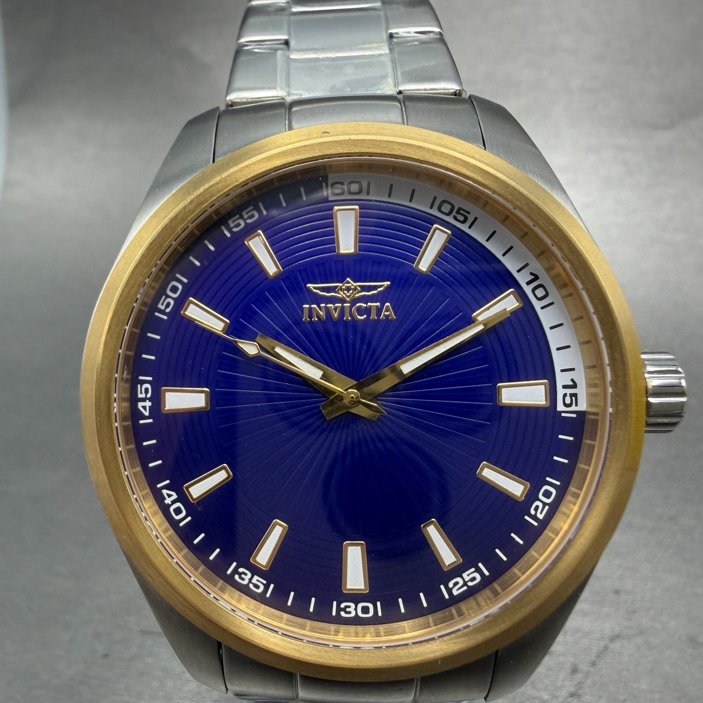 Invicta Specialty Watch Men 45mm Blue Dial Two Tone Round 12828 New Battery1