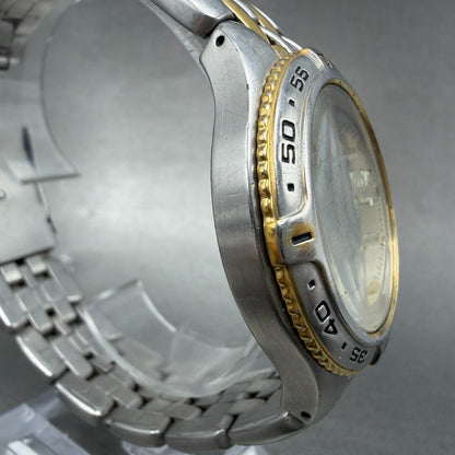 Fossil Dive Watch Men 40mm Champagne Dial Two Tone Date Round AM-3639 New Batt3