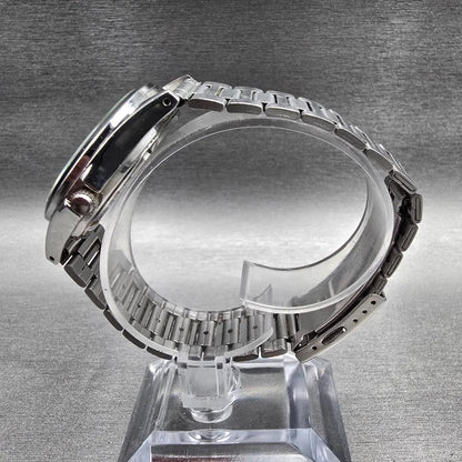 Seiko Alba Watch Men 34mm Silver Dial Silver Daydate 7N33-K002 New Battery Jp236