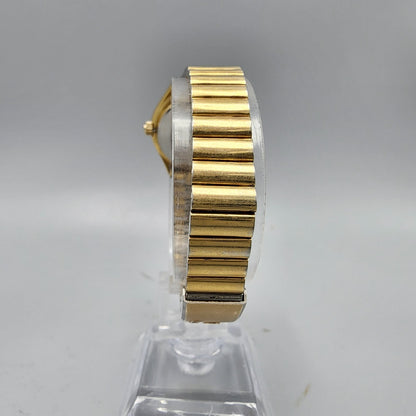 Vintage Seiko SQ Watch Women Gold Tone Black Dial Date 4302-0039 New Battery