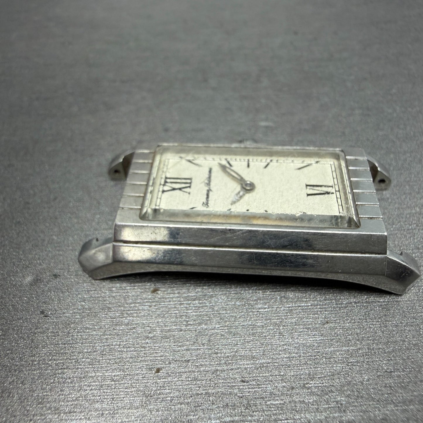 Tommy Bahama Tank Watch Women 22mm Cream Dial Silver Tone Rectangle TB2065 PARTS4
