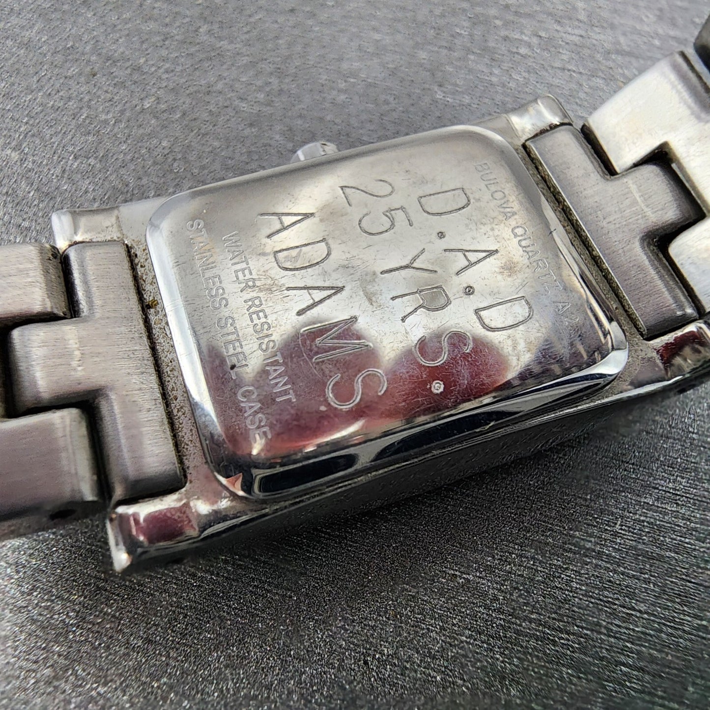 Bulova Tank Watch Women 18mm Black Dial Stainless Steel Rectangle New Battery9