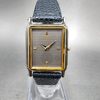 Seiko Tank Watch Women 19mm Gray Dial Two Tone Rectangle 73205909 New Battery0