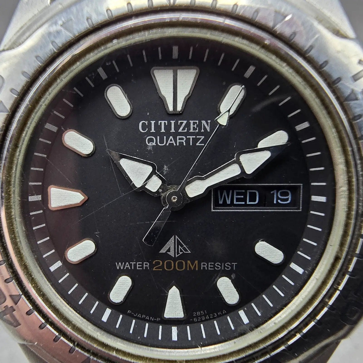 Citizen Promaster Dive Watch Men 38mm Black Dial Steel Daydate 2854-269403 Runs1