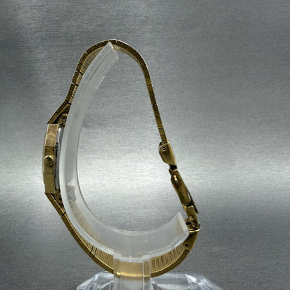 Seiko Watch Women 18mm Gold Dial Gold Tone Octagon 2C205840 New Battery VTG6