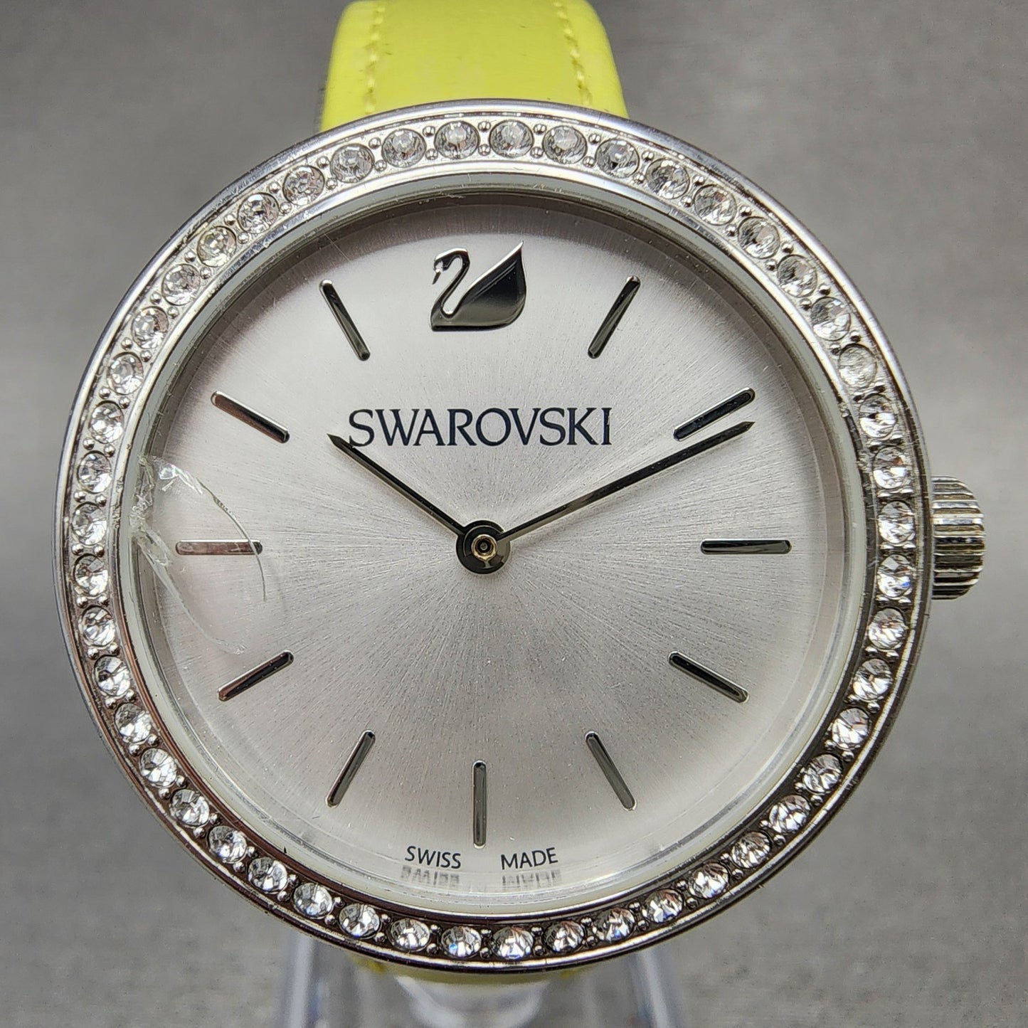Swarovski Daytime Watch Women 34mm White Dial Silver Tone Round New Battery1