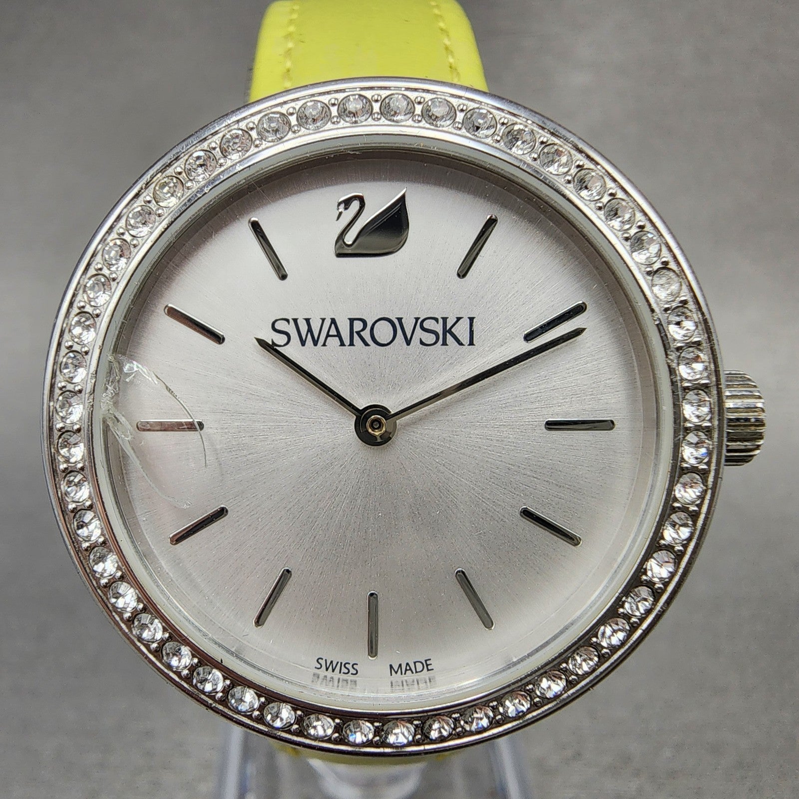 Swarovski Daytime Watch Women 34mm White Dial Silver Tone Round New Battery1