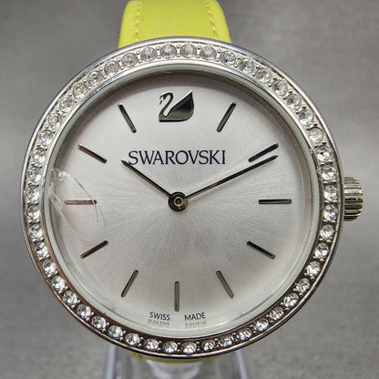 Swarovski Daytime Watch Women 34mm White Dial Silver Tone Round New Battery1