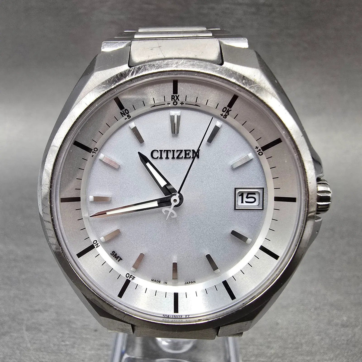 Citizen Attesa Watch Men 41mm White Dial Titanium Date Round H128-R006860 Works0