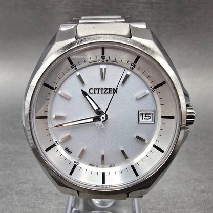 Citizen Attesa Watch Men 41mm White Dial Titanium Date Round H128-R006860 Works0