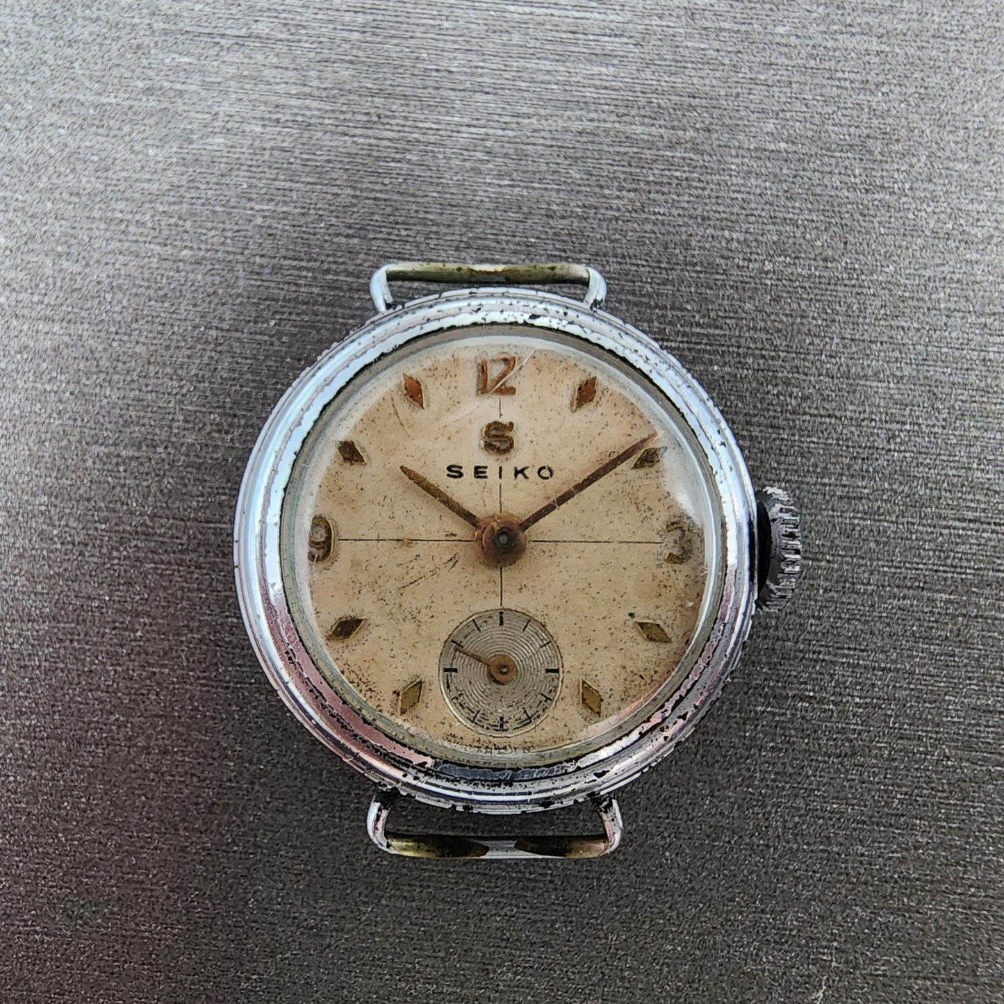 Seiko Watch Women 22mm White Dial Silver Tone Manual Wind Small Seconds Antique0