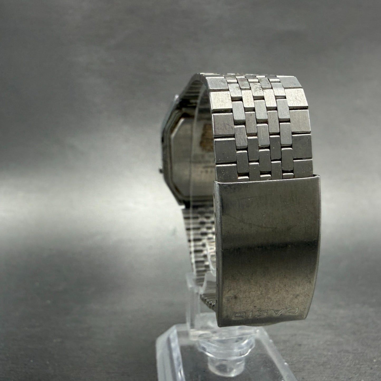 Casio Analog Digital Watch Men 32mm Silver Dial Silver Tone Alarm AQ-200 PARTS8