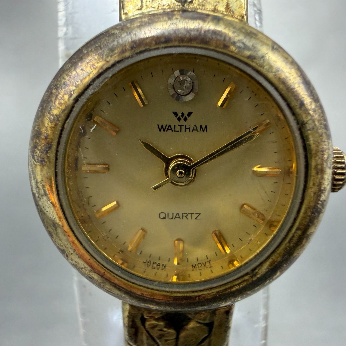 Waltham Watch Women 18mm Champagne Dial Gold Tone Round YWL204-5Y30-093 New Batt1