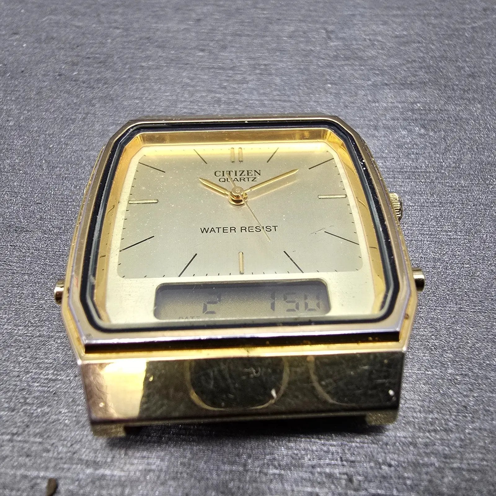 Citizen Analog Digital Watch Men 32mm Champagne Dial Gold Tone T011-312627 PARTS4