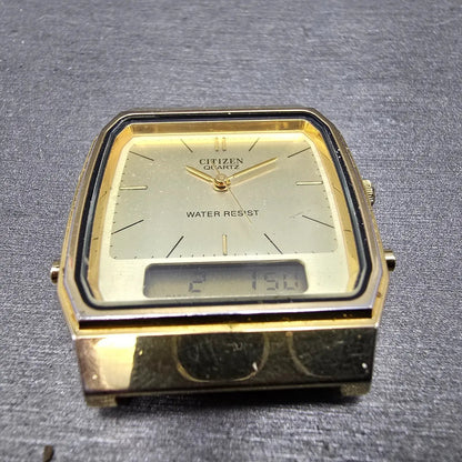Citizen Analog Digital Watch Men 32mm Champagne Dial Gold Tone T011-312627 PARTS4