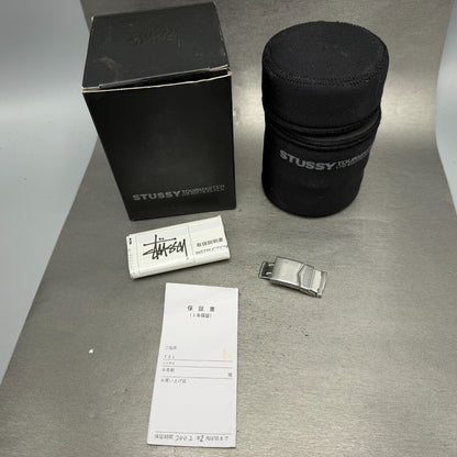 Stussy Tourmaster Chronograph Watch Men 40mm Black Dial Steel Date New Batt12
