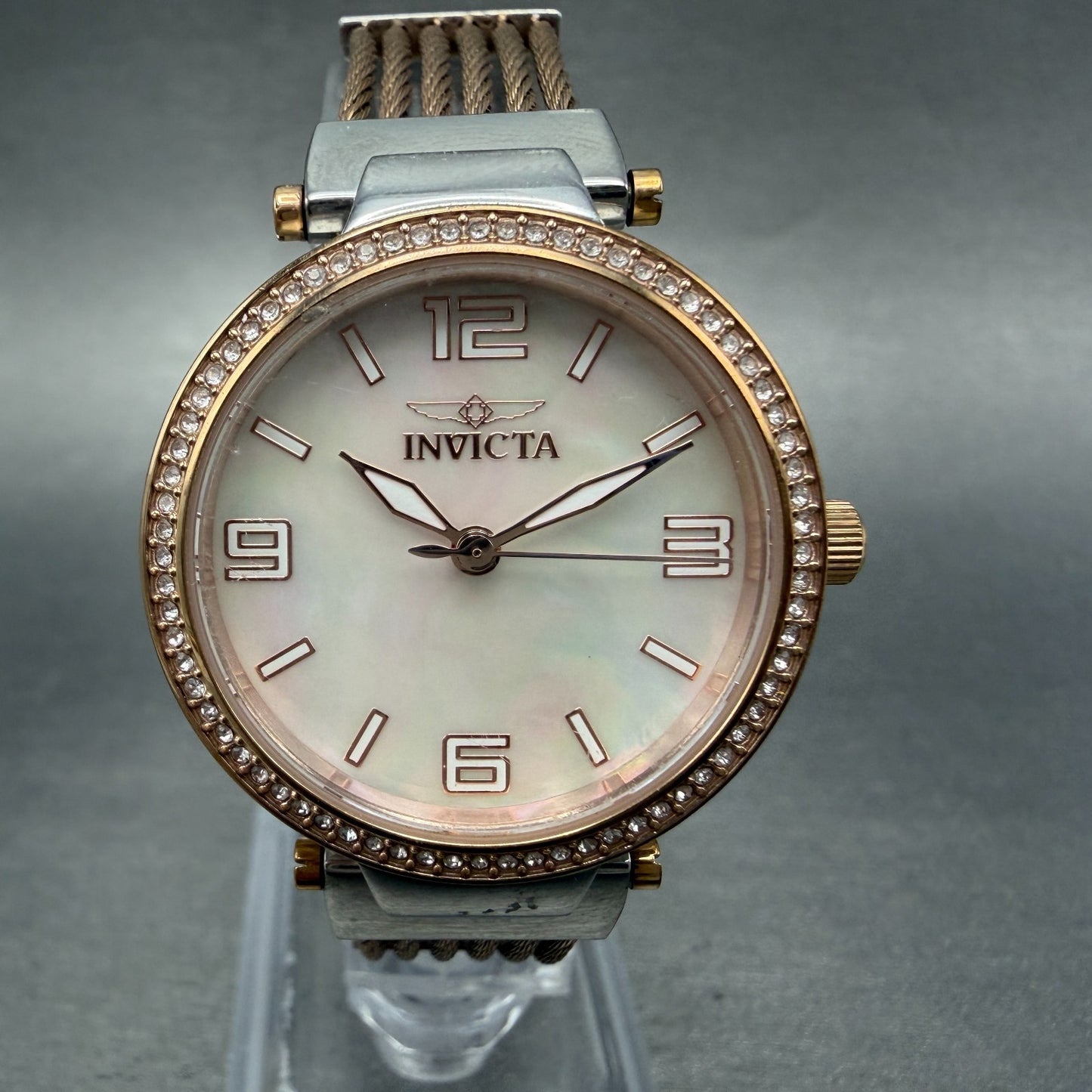 Invicta Bolt Watch Women 30mm MOP Dial Two Tone Round 29142 New Battery0