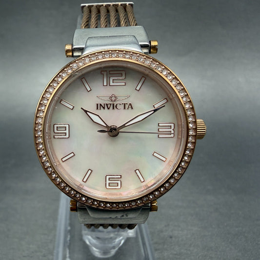 Invicta Bolt Watch Women 30mm MOP Dial Two Tone Round 29142 New Battery0