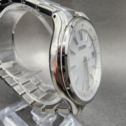 Citizen Eco-Drive Atomic Watch Men 37mm White Dial Titanium Date H110-T018360