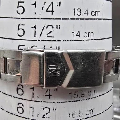 ESQ Watch Women 26mm Blue Dial Silver Tone Date Round E5293 New Battery11