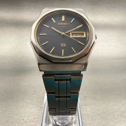 Seiko Watch Men 33mm Gray Dial Silver Tone Round 8C23-6059 New Battery VTG5