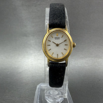 Seiko Watch Women 17mm White Dial Gold Tone Oval Vintage 2Y00-5C29 New Battery5