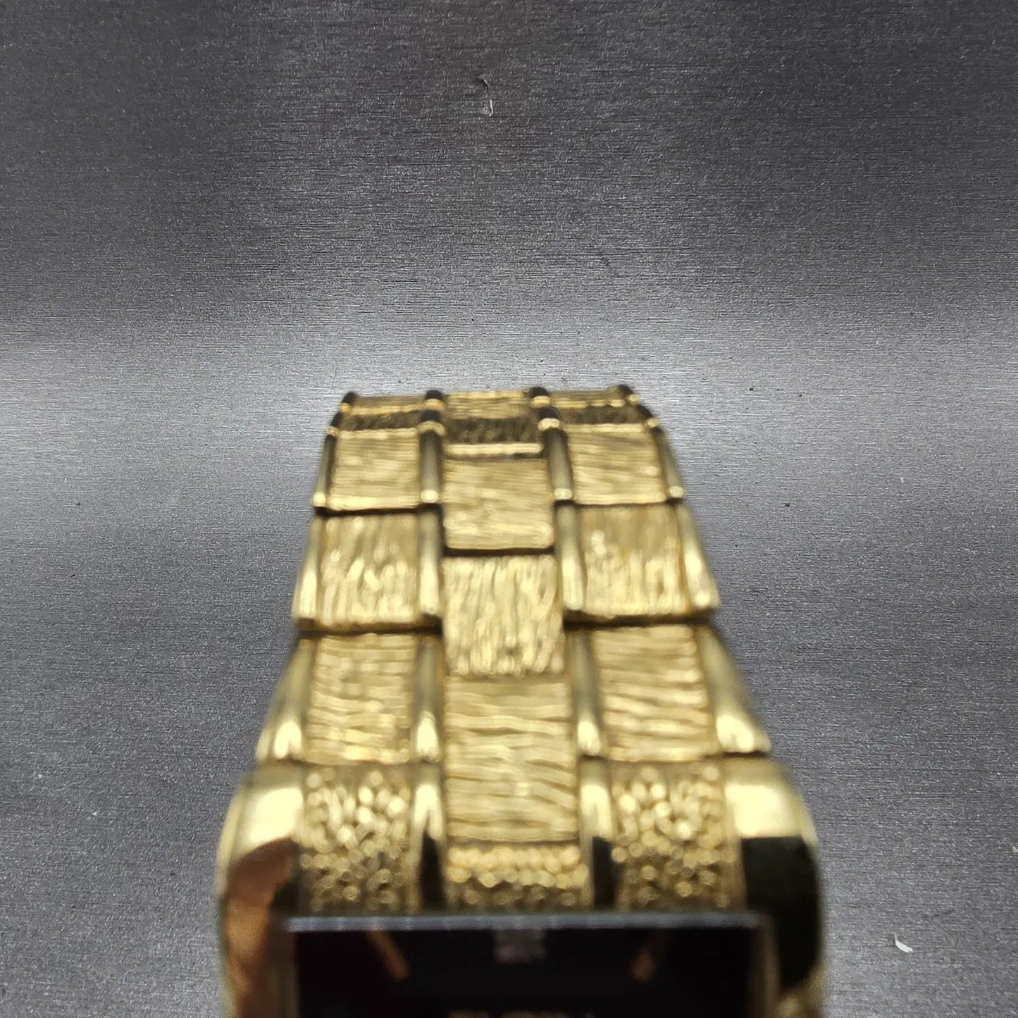 Elgin Tank Watch Men 31mm Black Dial Gold Tone Rectangle FG9031 New Battery4