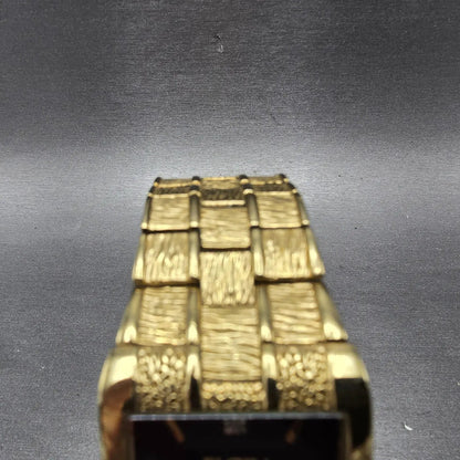 Elgin Tank Watch Men 31mm Black Dial Gold Tone Rectangle FG9031 New Battery4