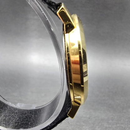 Gucci 2200M Watch Men 32mm White Dial Gold Plated Round New Battery VTG Roman3