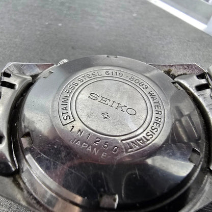 Seiko 5 Automatic Watch Men 37mm Silver Dial Silver Tone 6119-8083 Round Runs9