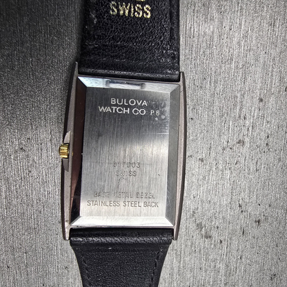 Bulova Watch Women 22mm Black Dial Silver Tone Rectangle 91M00 New Battery10