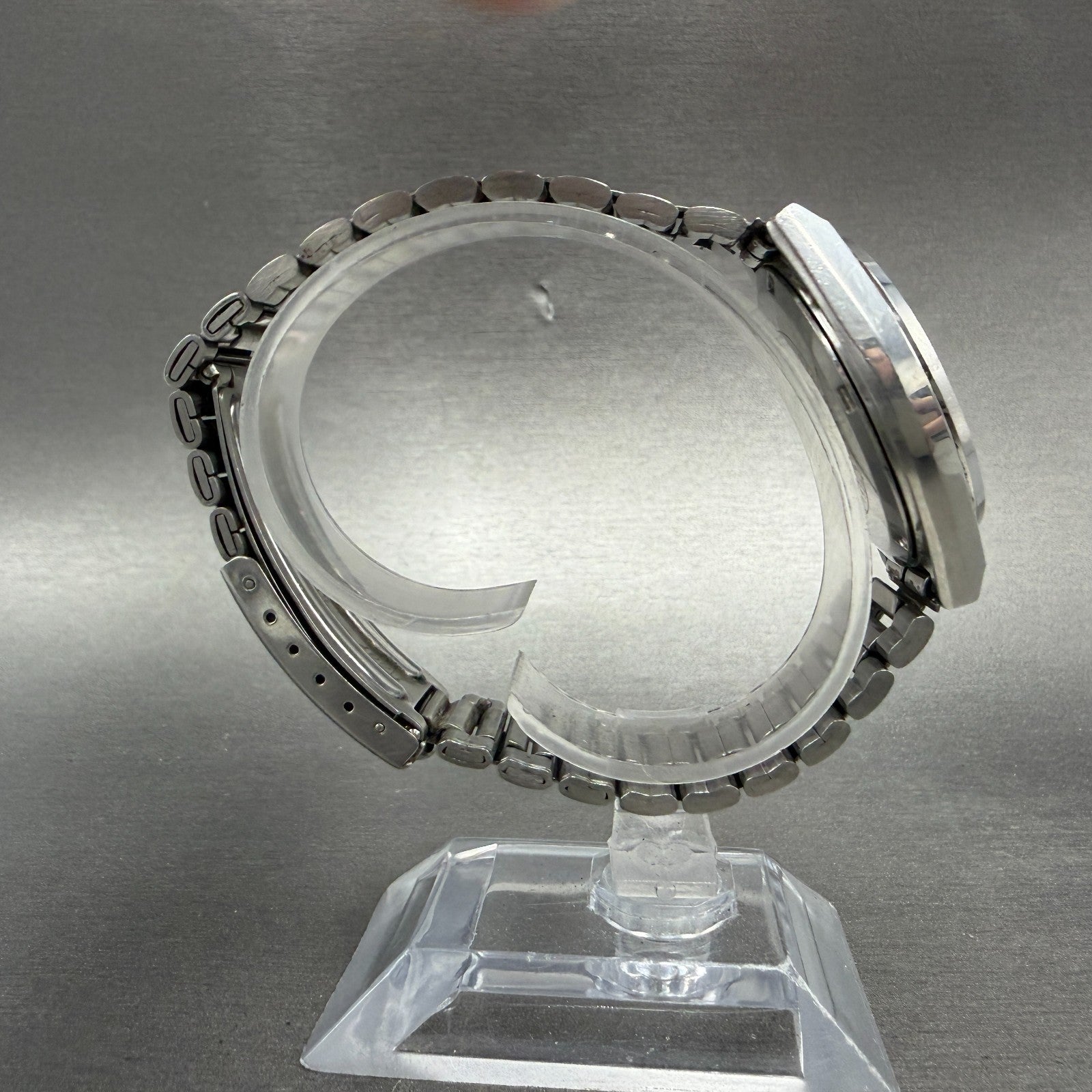 Citizen CQ Watch Men 35mm Black Dial Silver Tone Daydate Round 4-213581 PARTS9