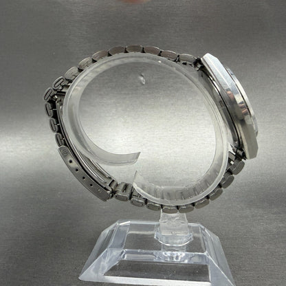 Citizen CQ Watch Men 35mm Black Dial Silver Tone Daydate Round 4-213581 PARTS9