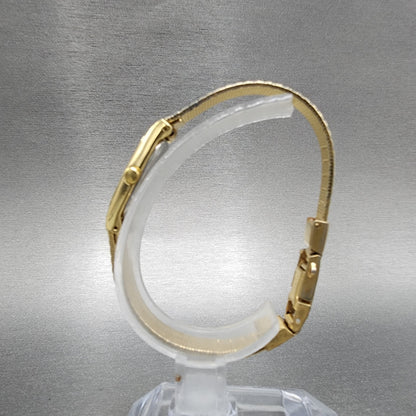 Seiko Tank Watch Women 13mm Gold Dial Gold Tone Rectangle 2E206259 New Battery6