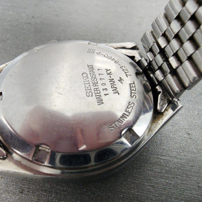 Seiko SQ Watch Men 35mm Black Dial Steel Daydate Round 7123-8460 PARTS
