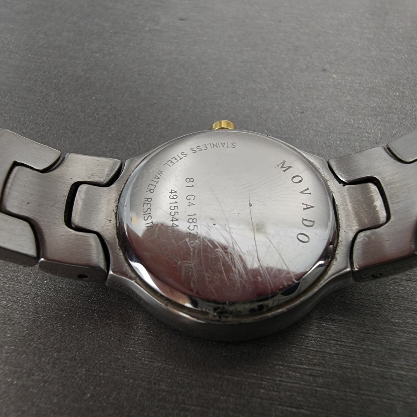 Movado Museum Watch Women 26mm Black Dial Two Tone Round 81 G4 1852 New Battery9