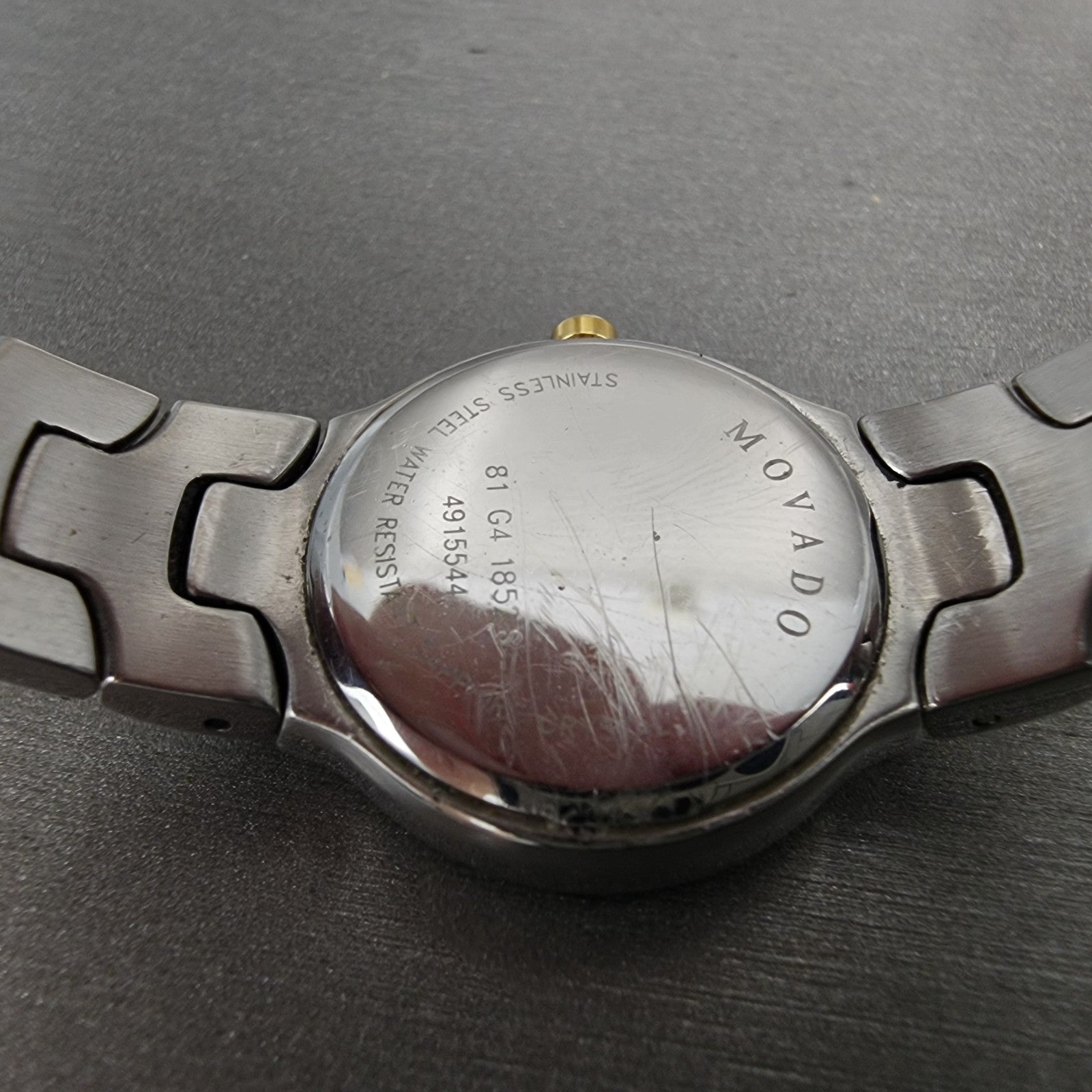 Movado Museum Watch Women 26mm Black Dial Two Tone Round 81 G4 1852 New Battery9