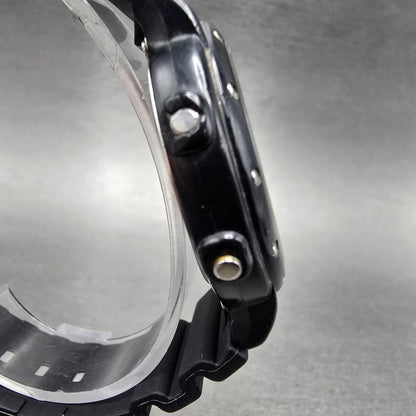 Casio AE-30W Watch Men 38mm Black Alarm Chronograph Round New battery VTG3