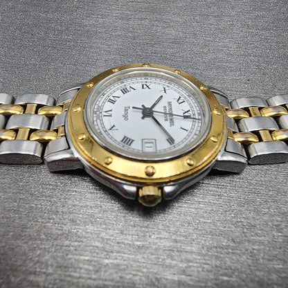 Raymond Weil Tango Watch Women 28mm White Two Tone Date Round BROKEN BAND NewBat3