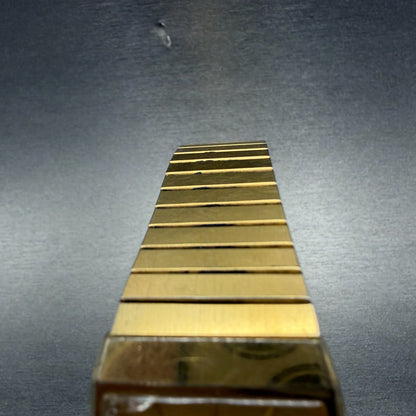 Seiko Tank Watch Men 25mm Champagne Dial Gold Tone 6530-5389 New Battery CRACKED4