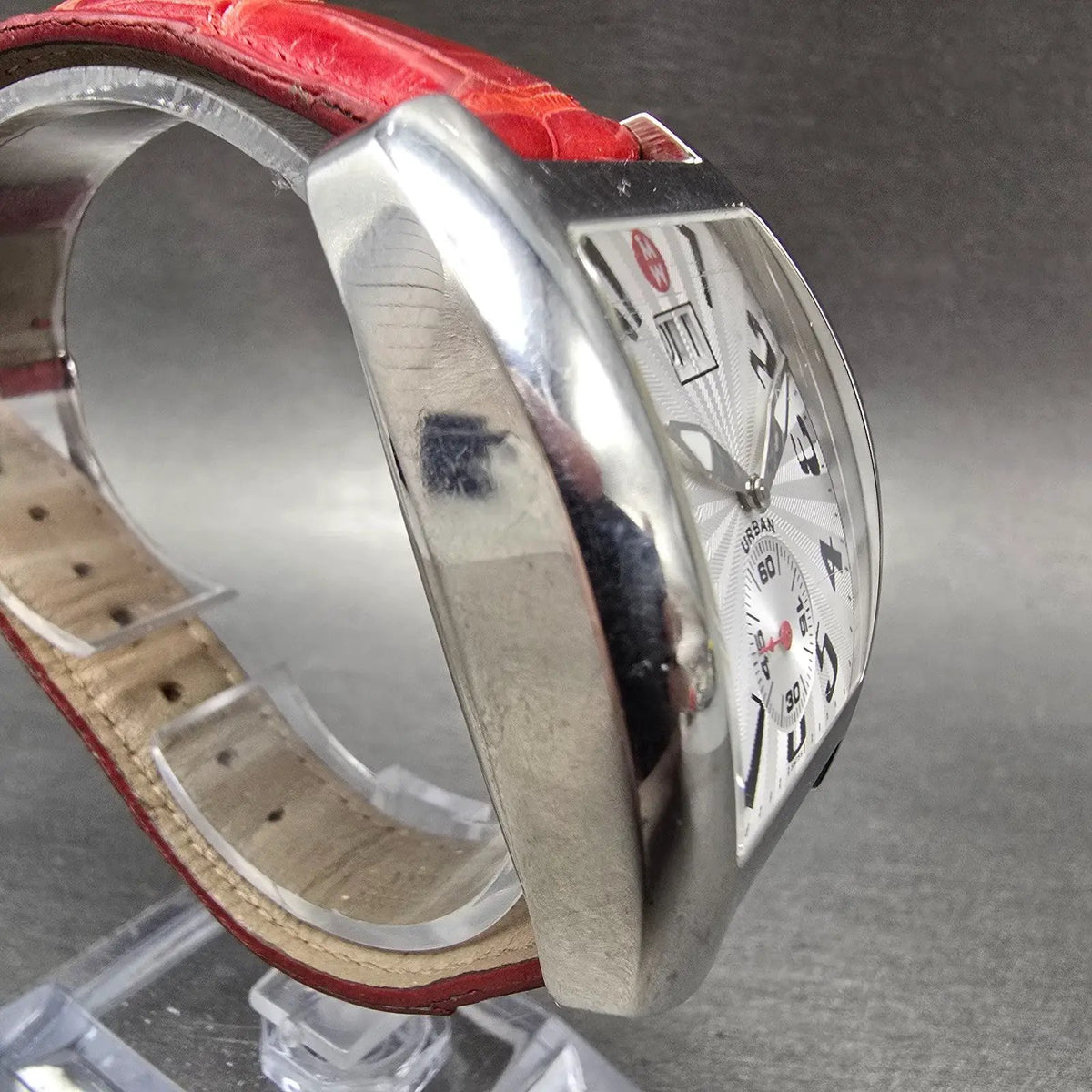 Michele Urban Watch Women 37mm White Dial Steel Small Seconds Date New Battery3
