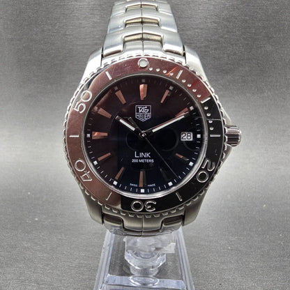 Tag Heuer Link Watch Men 39mm Blue Dial Stainless Steel Date WJ1112 Round NewBat0