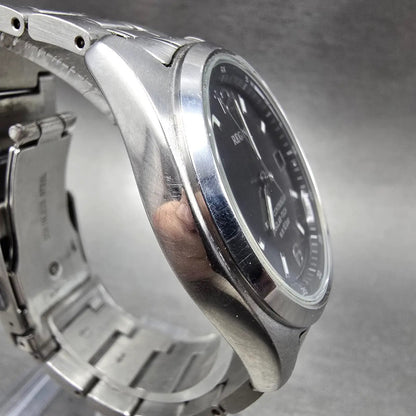 Citizen Reguno Watch Men 38mm Black Dial Steel SolarAtomic H415 Round Runs4