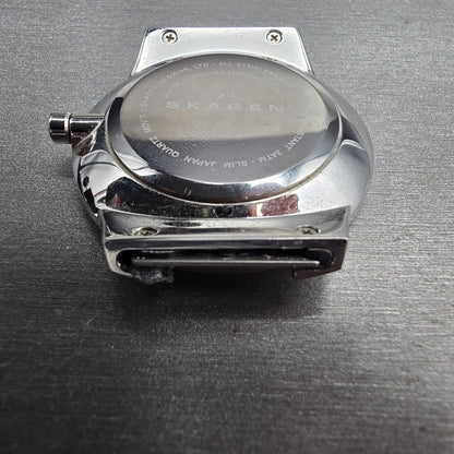 Skagen Watch Men 38mm Silver Dial Silver Tone Daydate 331XLSLC4 New Battery READ9