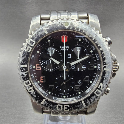 Victorinox Swiss Army Maverick II Chronograph Watch Men 42mm Black Dial Steel0