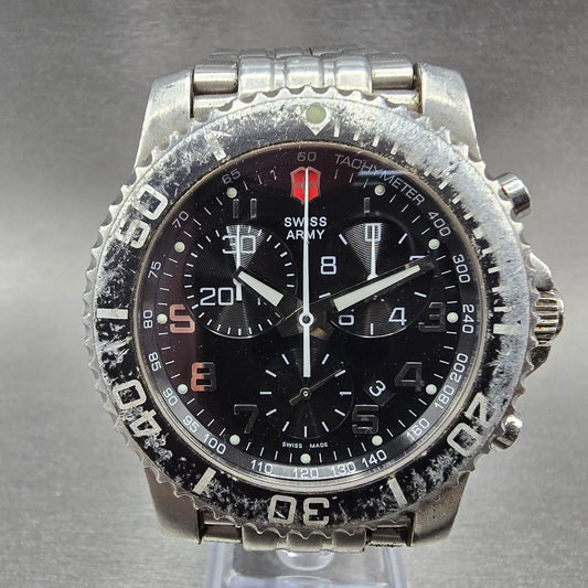 Victorinox Swiss Army Maverick II Chronograph Watch Men 42mm Black Dial Steel0