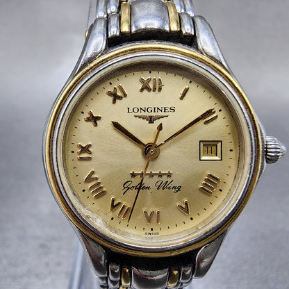 Longines Golden Wing Watch Women 26mm Champagne Dial Two Tone Date New Battery1