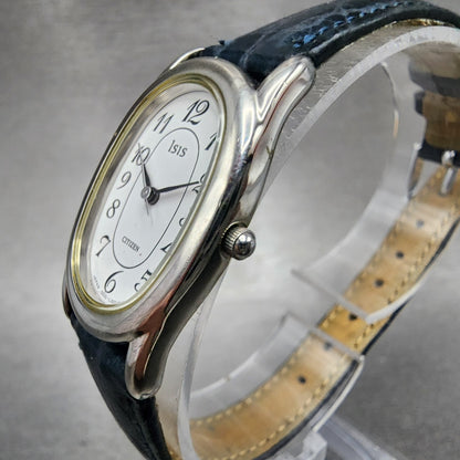 Citizen ISis Watch Women 20mm White Dial Silver Tone Oval 5930-L11825 New Batt